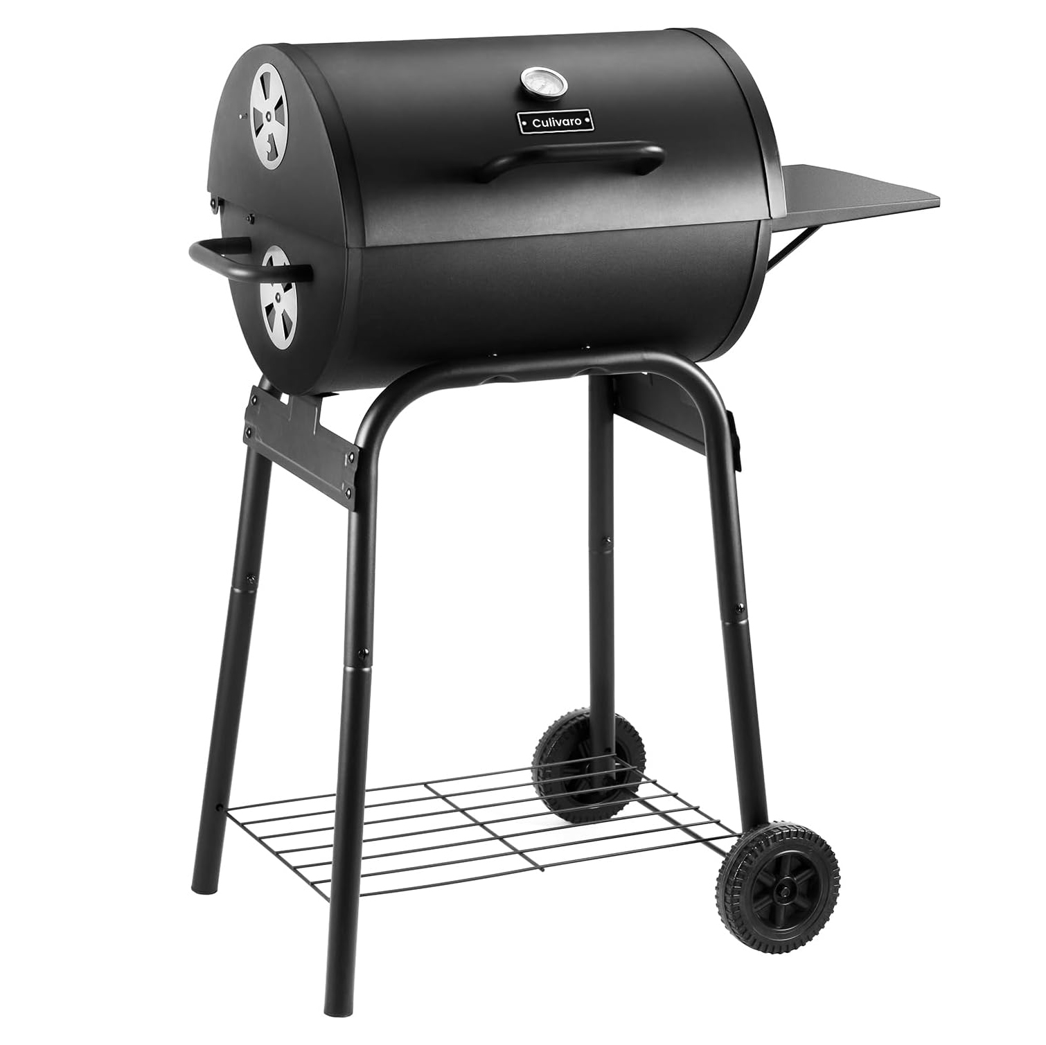 Culivaro Barrel Charcoal Grill, Barrel Design with